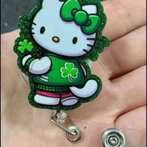 Hello Kitty Green Retractable Badge Reel #210